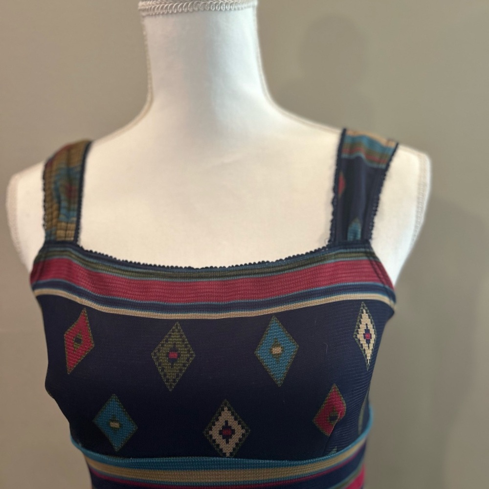 Hana Printed Bodycon Dress Boho Southwestern Sleeveless Stretch S - Picture 3 of 8